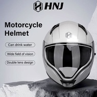 HNJ Helmet Motor Full Face Double Visor Original 100% Budak Waterproof Anti-fog Safety 3C DOT Unisex