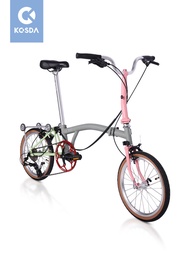 Kosda Youth Edition Folding Bicycle Casual Lightweight Portable Three Fold Design Eight Speed Chromo