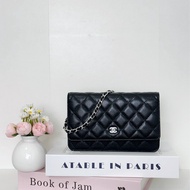 Chanel 經典款 魚子醬WOC-黑銀