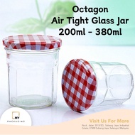 200ml 250ml 380ml Octagon Air Tight Glass Bottle, Mini Glass Bottle, Honey Bottle, Bird's Nest Glass