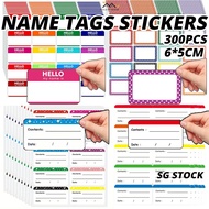 {SG}  300pcs Name Sticker Waterproof Name Label Sticker Waterproof Name Stickers Sticker Name Label 
