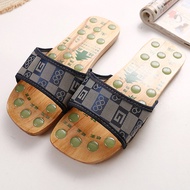 Men Women Jade Massage Wooden Slippers Clogs Flat Wooden Slippers Couples Home Comfortable Wooden Sh