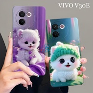 [SHARK CASE] Softcase VIVO V30E 5G 2024 NEWEST Cute Cat Motif - Vivo V30E Casing - Vivo V30E Case - 