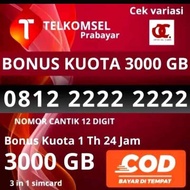 promo terlaris kartu perdana Telkomsel nomor cantik Telkomsel 12 digit dengan bonus kuota 3000 GB ka