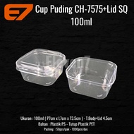 Square Pudding Cup - Dessert Cup CH-7575 + Lid (50 pcs)