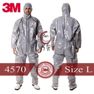 3M รุ่น 4570 ขนาด L Coverall ชุดป้องกันสารเคมี Type 3/4/5/6 (3MCA4570L)