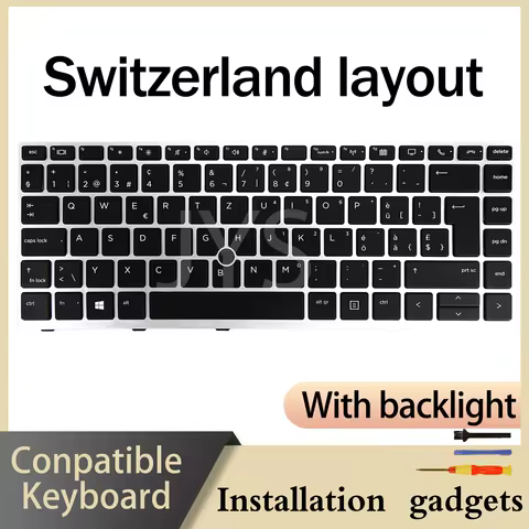 For HP EliteBook 840 G5/840 G6/846 G5/745 G5/645 G6/ZBook 14u G5 Backlit Keyboard Czechoslovak Switz