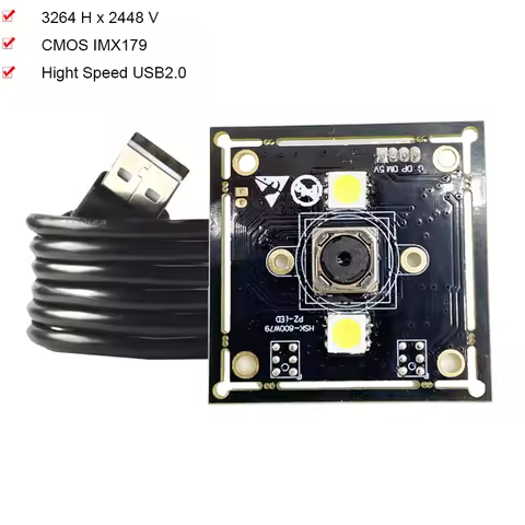 CMOS IMX179 4K 8MP 3264H×2448V USB2.0 Camera Module Auto Focus 75 Degree With TWO LED Lights Support
