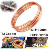PA-HOME 1Pcs Copper Tube Coil, 99.9% Pure Copper 1 Meter T2 Copper,  OD 2-12mm ID 1-10mm Soft Wire P