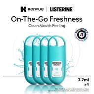 [Bundle of 4] Listerine PocketMist Cool Mint 7.7ml, Kills 99.9% Bad-Breath Germs For On-The-Go Fresh