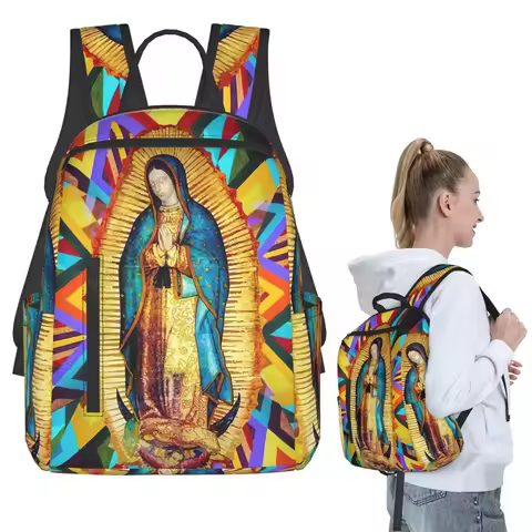 Our Lady Of Guadalupe Virgin Mary Mexican Backpack Student Boys Girls BookBag Children School Bag La