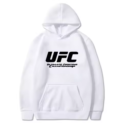 2026 New UFC Men's Hooded Sweatshirt Autumn Winter Polar Print Casual Sports Hooded Sweat