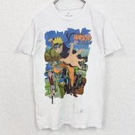 古著火影忍者疾風傳短袖動漫印花 T 卹，人物設計，白色，小號