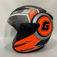 BXP Vixion Jumper Helmet (Orange) Black Doff - SNI Adult Helmet