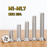 [YMH-G] 304 Stainless Steel Phillips Flat Head Screw Countersunk Head Screw M1/M1.2/M1.4/M1.6/M1.7