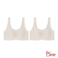 Bme เสื้อชั้นในไร้โครงไร้ขอบไร้ตะเข็บ Level 2 ฟองกลาง รุ่น ME1A3C (แพ็ค2ตัว) สีดำ สีครีม สีฟ้า สีเทา