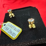 US 10k Gold Authentic Gold Earrings For Women Saudi Gold 10k Gold Original, Diamond Cut 2mm Size