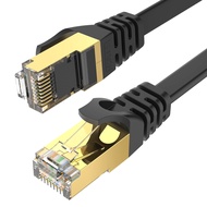 CAT8 Ethernet Cable 30 ft High Speed, Shielded Flat Internet Cable, Weatherproof S/FTP UV Resistant 