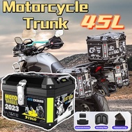 45L Universal Motorcycle Storage Box with Bracket Large Capacity Durable Motorcycle Trunk