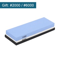 หินลับมีดมีด Professional Waterstones COMBINATION Grit 2000/6000 Whetstone Sharpening พร้อมฐานไม้ไผ่