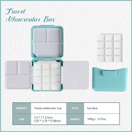 SeamiArt Portable Travel Watercolor Plastic Painting Box Palette Pink Blue Color Mini Paint Storage