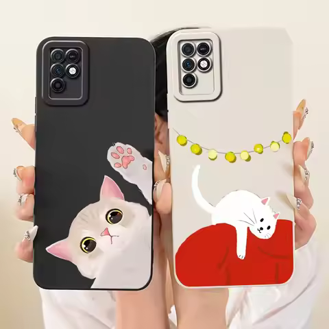 For Infinix Note 10 Case X693 Shockproof Silicone Cute Cartoon Cat Phone Cover For Infinix Note 10 P