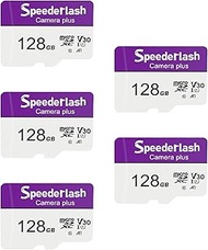 Micro SDXC Memory Card 128GB 5 Pack, Speederlash Camera Plus TF Card with Adapter, Up to 90MB/s Read