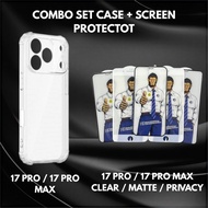 IP 17 PRO / 17  PRO MAX Casing + Screen Protector Combo Set