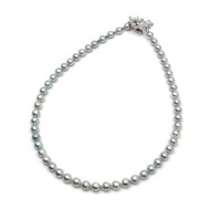 Necklace mm natural blue akoya pearl Direct from Japan Secondhand