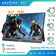 Arzopa Z1C - 16.1" 100% sRGB Kickstand Portable Monitor,  1080P FHD with USB C HDMI Monitor Extensio