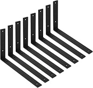 WINKER Shelf Bracket 8 Pack 12" Lx8 Hx1.5 W 5mm Thick Heavy Duty Black 12 Inch Metal Iron L Brackets