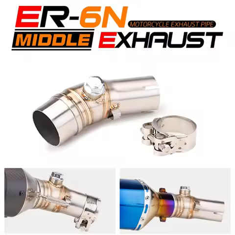 51mm Motorcycle Exhaust Mid Link Pipe For Kawasaki ER6N 2012-2016 exhaust muffler for motorcycle ER