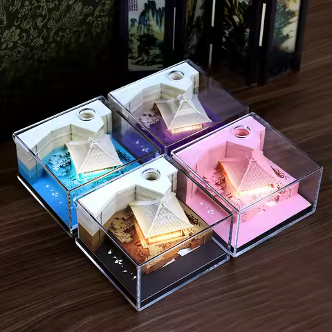 Omoshiroi Block 3D Notepad block Big Arch Pavilion with light 3d memo pads sticky note 3d art note p