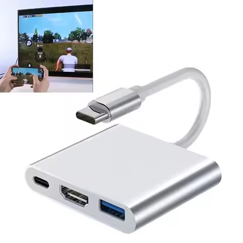 USB C Hub to 4K HDTV USB 3.0 Type C Docking Station for Macbook iPad Samsung S20 Dex Xiaomi 12 TV PS