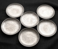 直紋錫杯托/小型款6件乙組