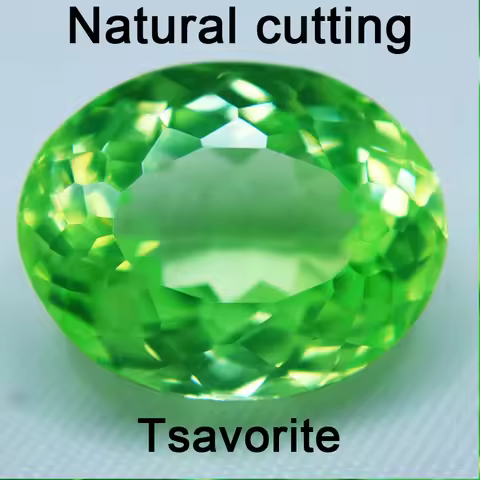 Natural cutting Tsavorite oval cut shape natural cut Yttrium Aluminum Garnet Gem Stone Tsavorite YAG