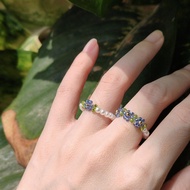 Forget-Me-Not in the garden series (Bead ring bead ring/ Forget me not flower bead ring/)