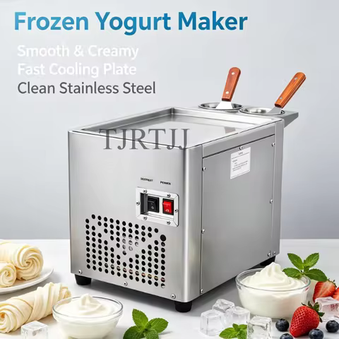 Fry Ice Cream Maker Commercial Thailand Fried Ice Cream Rolls Machine 304 Stainless Steel Single Pan