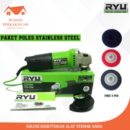 Mesin Gerinda Tangan RYU 4inc Angle Grinder RSG 100-3 FREE NON WOVEN