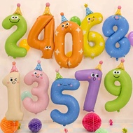 New Number Balloon 140cm Number Birthday Cap Dopamine Number Balloon Aluminum Film Balloon Birthday 