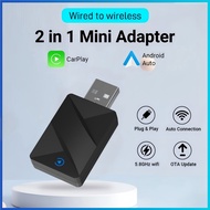 Portable Wireless Carplay Android Auto 2 In 1 Mini Adapter USB/Type-C Plug Play Stable Control No De
