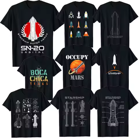 Superheavy Starship Sn15 T-Shirt Starship To The Mars Mission Tee Space Interstellar Rocket Occupy-M
