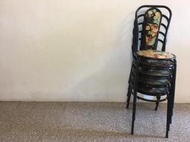 WH3895【四十八號老倉庫】二手 早期 台灣 鐵管 塑料面椅 餐椅 鐵椅子 餐椅 高86cm 5張價 須自取