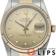勞力士 Datejust 男士腕錶 10P 鑲鑽 Datejust 男士腕錶 16233G(X) K18YG/SS 香檳色顏色1991 年產，成色極佳 [二手]