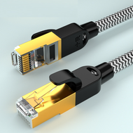 #N/A - 六類千兆編織網線電腦8芯成品跳線 監控cat6類網路線（十極-編織線鍍金頭-炫酷黑 50米）#Q901028554