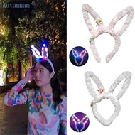 AUTU Light Up Easter Headband Led Bunny Headband Plush Bunny Headband Rabbit Headband