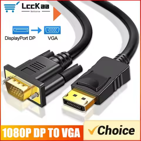 1.8m 1080P DisplayPort DP To VGA Adapter Cable DP Male To VGA Male Video Cables for PC TV Laptop Pro
