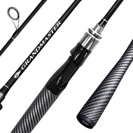 SEASIR Grandmaster Fishing Rod, Portable Spinning/Bait-Caster Rod 2-Piece, Compact Fishing Rod, Trav