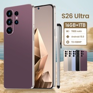 Best Value 5G Android 15 Smartphone 16GB 1TB 8000mAh 7.3 Inch HD+ 108MP Camera T26 Ultra Dual SIM Da