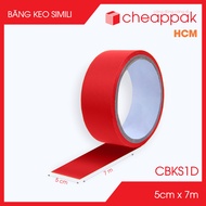 CBKS1D - Combo of 6 rolls of Simili tape, size 5cm x 7m - Red - Book spine tape -C.BKS1D
